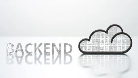 BACKEND word and backlit cloud icon, modern technology concept Stockfoto's