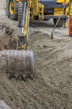 Backfill a trench Stock Photos