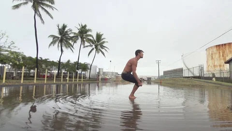 Backflip in Muddy Puddle Video stock 79161189