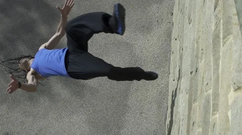 Backflip off a wall Stock Footage 22664759