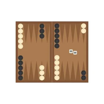 Backgammon, an ancient game played with dice. Vector illustration. Stock Illustration