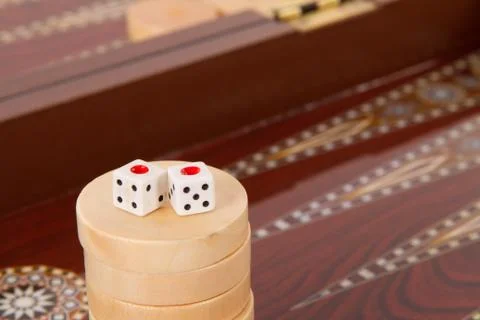 Backgammon and double one Stock Photos