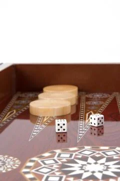 Backgammon and double six Stock Photos