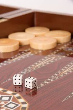 Backgammon and double six Stock Photos