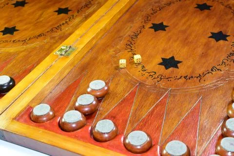 Backgammon. Backgammon handmade. Foto stock
