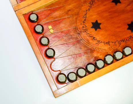 Backgammon. Backgammon handmade. Stock Photos