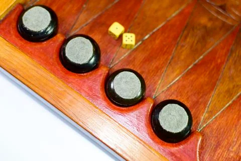 Backgammon. Backgammon handmade. Stock Photos