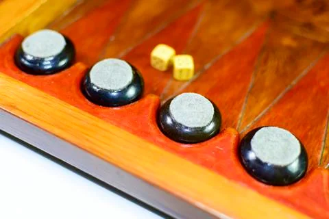 Backgammon. Backgammon handmade. Stock Photos