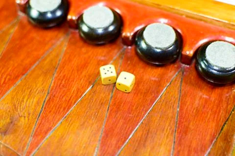 Backgammon. Backgammon handmade. Stock Photos