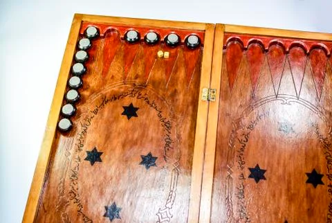 Backgammon. Backgammon handmade. Stock Photos