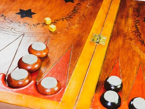 Backgammon. Backgammon handmade. Foto stock