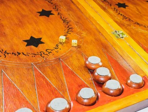 Backgammon. Backgammon handmade. Foto stock