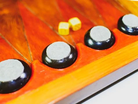 Backgammon. Backgammon handmade. Stock Photos