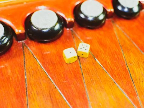 Backgammon. Backgammon handmade. Stock Photos