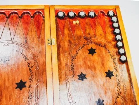 Backgammon. Backgammon handmade. Stock Photos