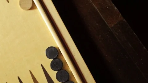 Backgammon board with dice, from above Stock Footage 69943206