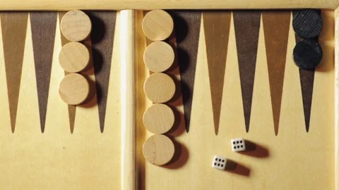 Backgammon board with dice, from above Stock Footage 69978297