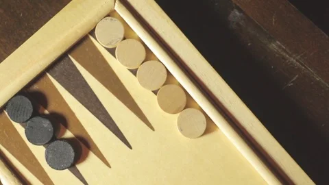 Backgammon board with dice, from above Stock Footage 70229576