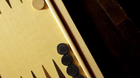 Backgammon board with dice, from above Stock Footage 70229727