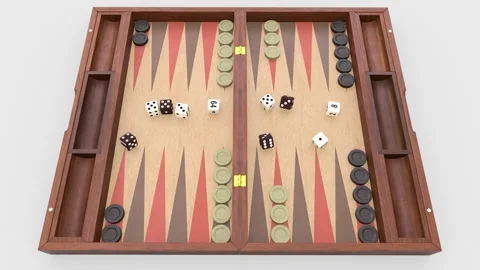 Backgammon board with dice Stock Footage 317836788