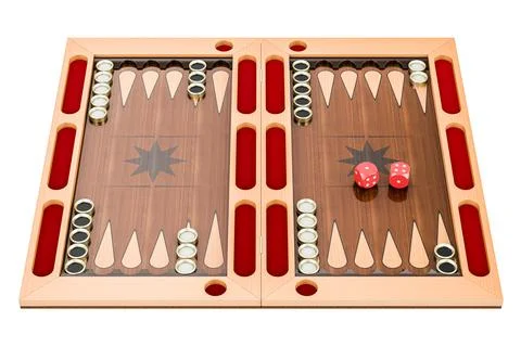 Backgammon board game. 3d rendering Stock Illustration