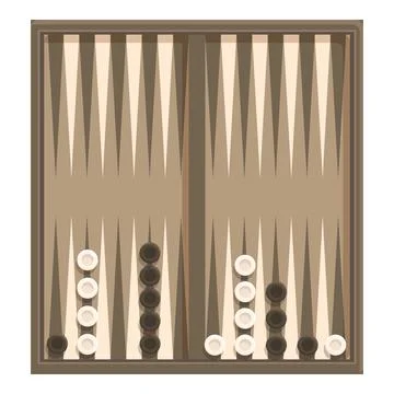 Backgammon board game being played with black and white pieces Stock Illustration