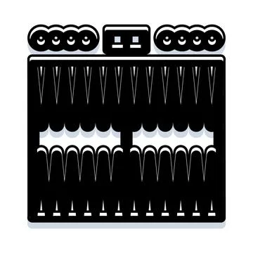 Backgammon board game with checkers and dice Illustrazione stock