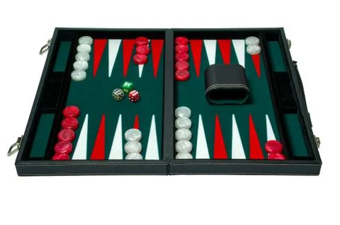 Backgammon board game - clipping path Stock Photos