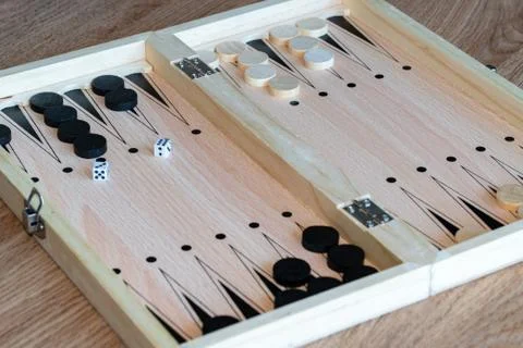 Backgammon Board Game. Wooden backgammon board Stock Photos