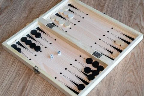 Backgammon Board Game. Wooden backgammon board Stock Photos
