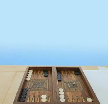Backgammon Board. Isolated. Stock Photos