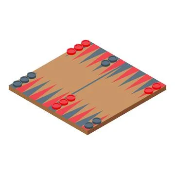 Backgammon board isometric view showing playing pieces Stock Illustration