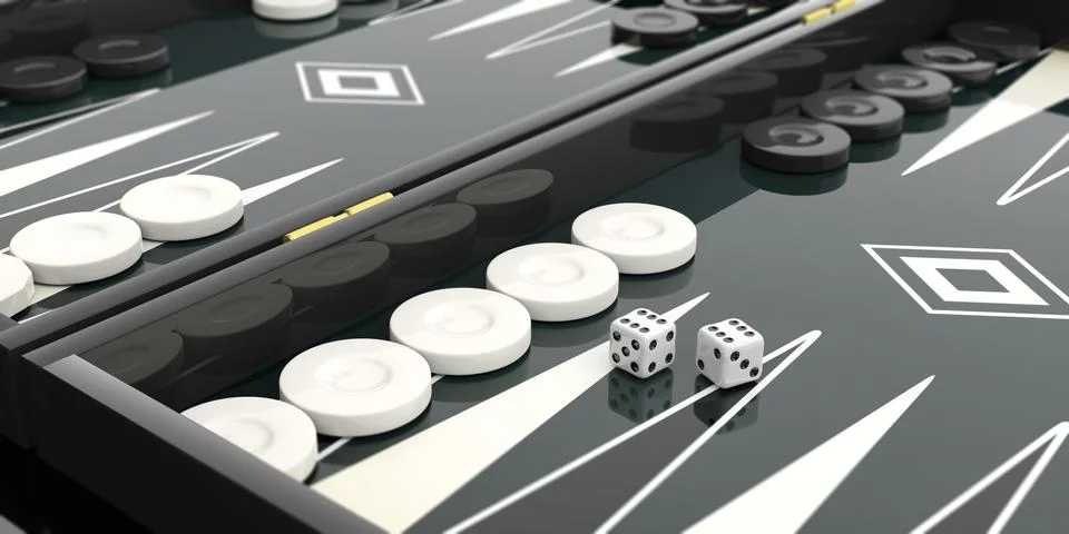 Backgammon bw dice Illustrazione stock