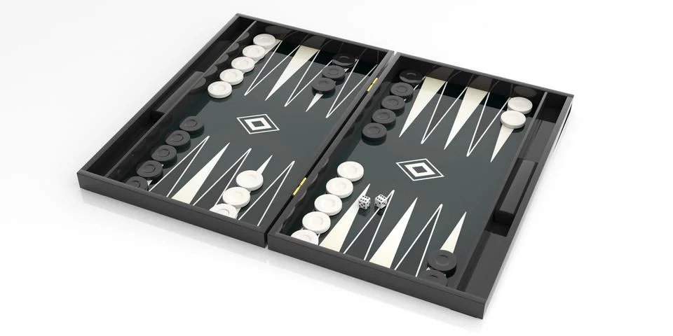 Backgammon bw dice white back Illustrazione stock