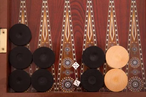 Backgammon chips Stock Photos