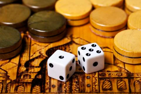 Backgammon dice Stock Photos