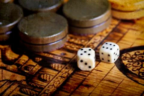 Backgammon dice Stock Photos