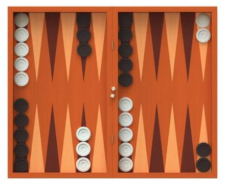 Backgammon game board isolated over white Stock Illustration