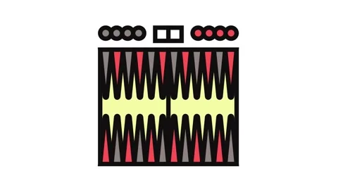 Backgammon game board table color icon animation 스톡 동영상 326098210