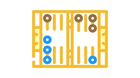 Backgammon game board table color icon animation 스톡 동영상 327269971