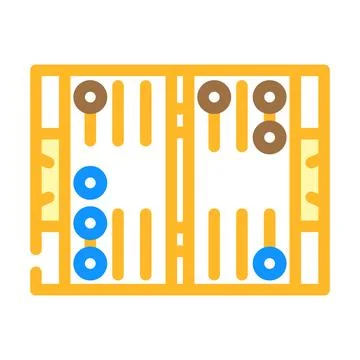Backgammon game board table color icon vector illustration Stock Illustration