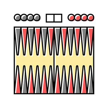 Backgammon game board table color icon vector illustration Stock Illustration