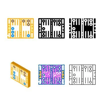 Backgammon game board table color icon designs vector Stock Illustration