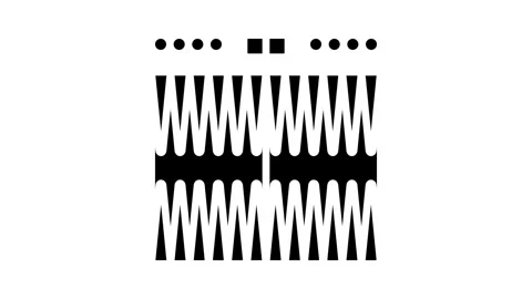 Backgammon game board table glyph icon animation 스톡 동영상 326156378