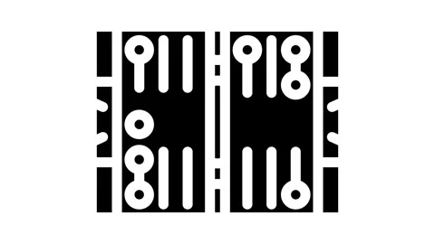 Backgammon game board table glyph icon animation 스톡 동영상 326745459