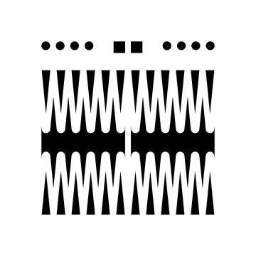 Backgammon game board table glyph icon vector illustration Stock Illustration