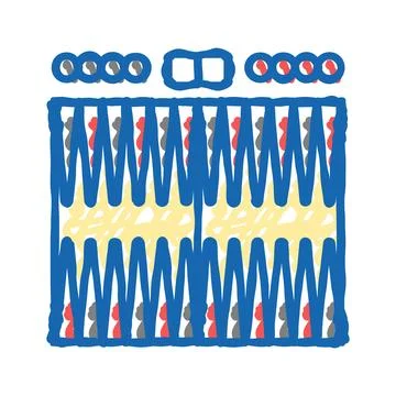 Backgammon game board table icon doodle illustration 스톡 일러스트