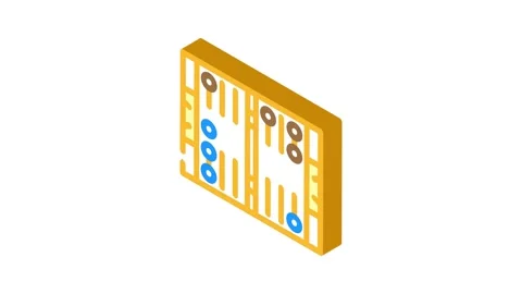 Backgammon game board table isometric icon animation Stockbeeldmateriaal 327293008