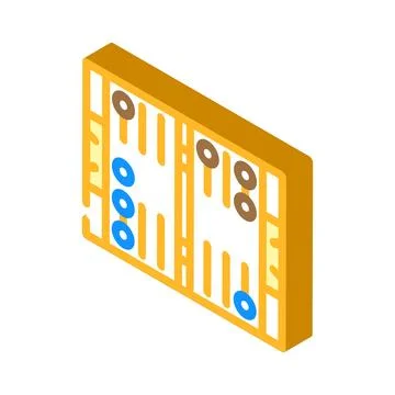 Backgammon game board table isometric icon vector illustration Stock Illustration