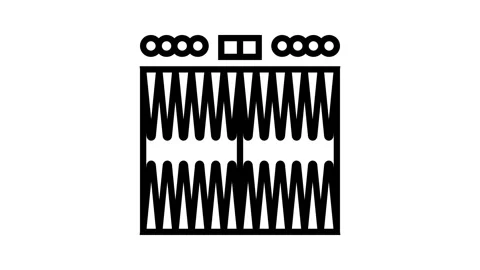 Backgammon game board table line icon animation 스톡 동영상 326134711